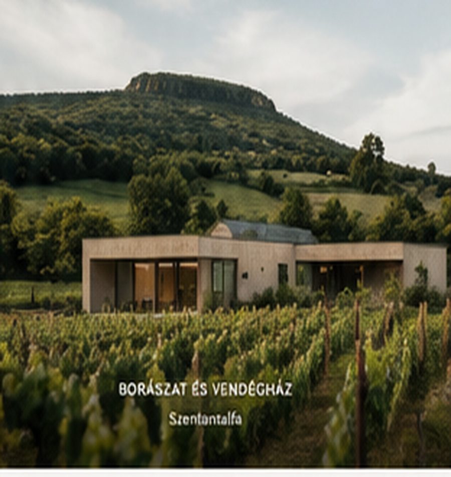 Langgestrecktes Weingut neben einem Weinberg
